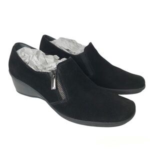 Aquatalia Weatherproof Suede Wedge Slip On Loafer Shoes SIZE 8.5